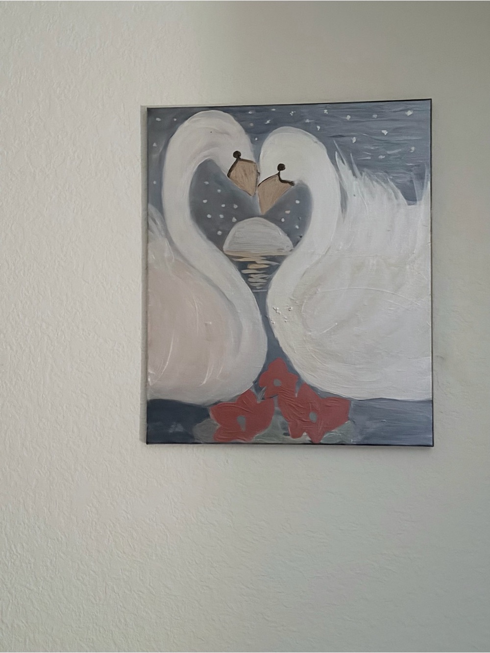 White Swan Wall Art Canvas - Elegant Home Wall Decor